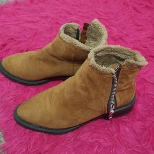 Faux Suede Ankle Boots
